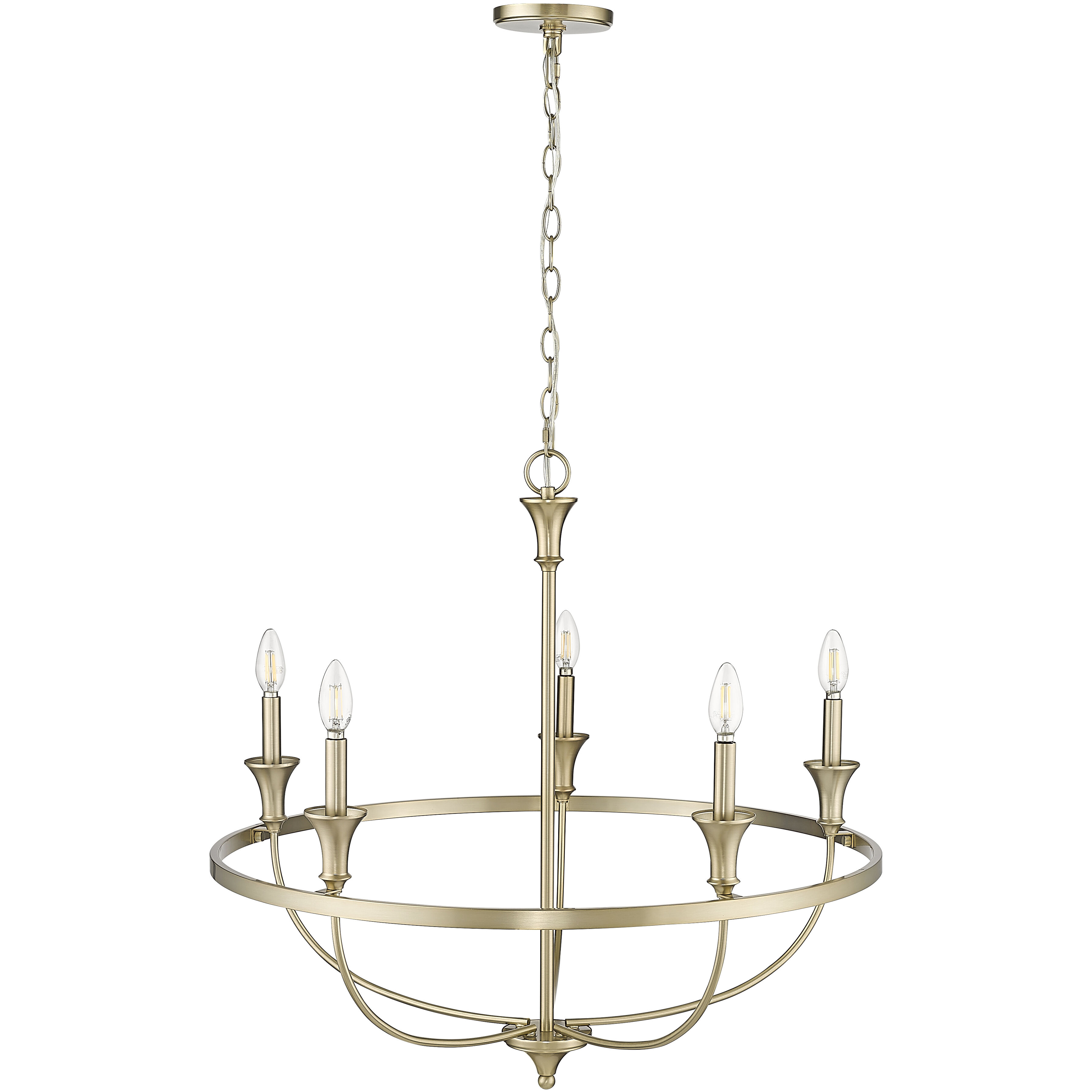 Emery 5 Light 29.1 inch Modern Gold Chandelier Ceiling Light